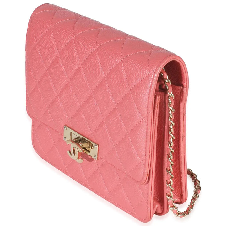 CHANEL CAVIAR QUILTED WALLET ON A CHAIN