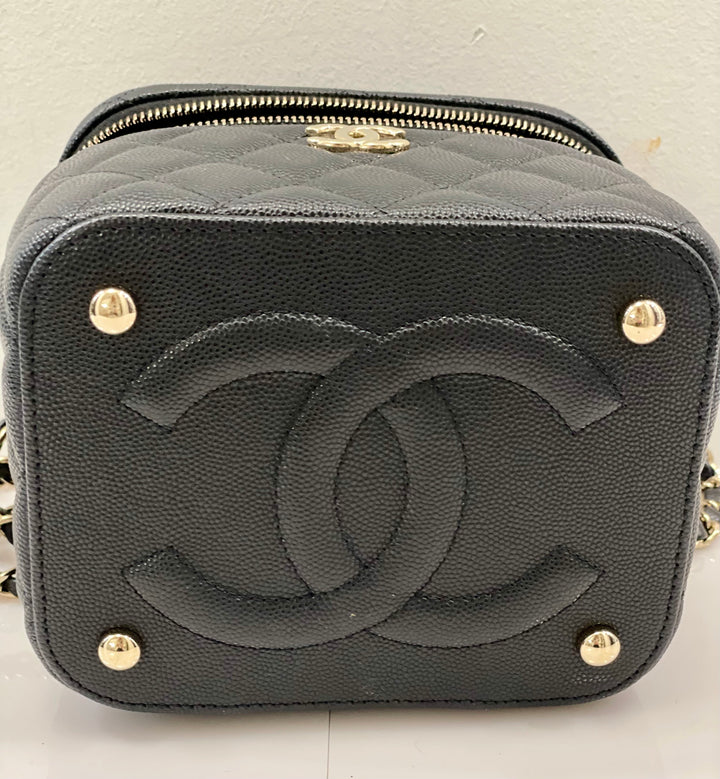 CHANEL CC CAVIAR QUILTED MINI VANITY SHOULDER BAG
