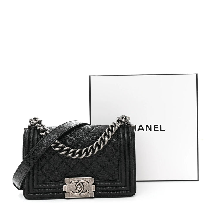 CHANEL SMALL CAVIAR QUILTED BOY SHOULDER BAG