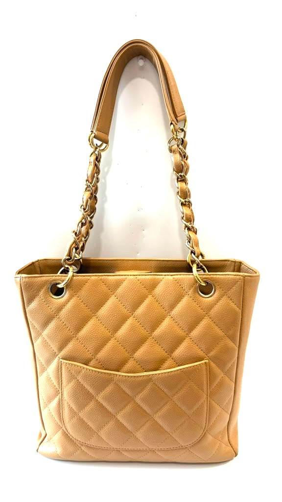 CHANEL CAVIAR QUILTED PETITE SHOPPING TOTE BAG