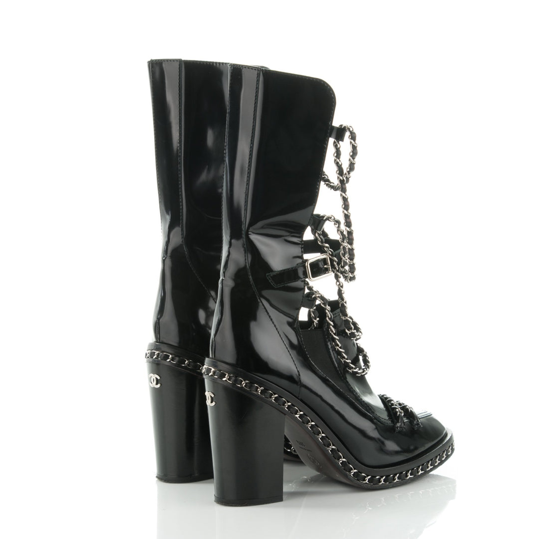 CHANEL CC RUNWAY GLAZED CHAIN OBSESSION BOOTS