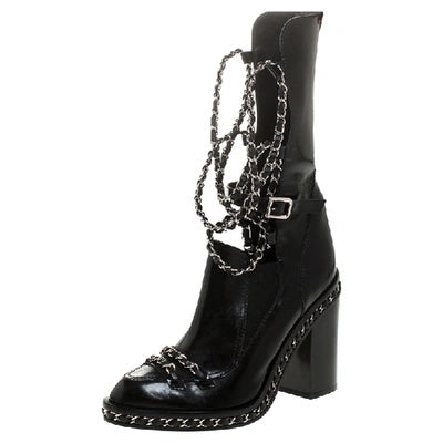 CHANEL CC RUNWAY GLAZED CHAIN OBSESSION BOOTS
