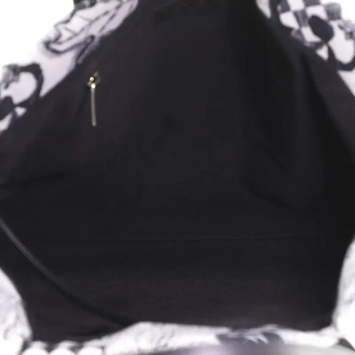 CHANEL CAMELLIA QUILTED CORDUROY &amp; SILK SCARF TOTE BAG