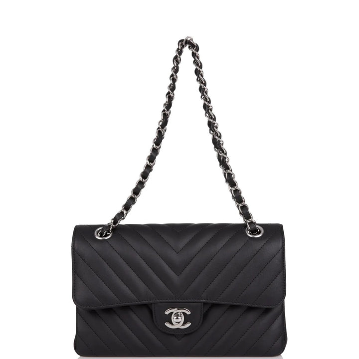 CHANEL CLASSIC CHEVRON-QUILTED LAMBSKIN DOUBLE FLAP JUMBO BAG