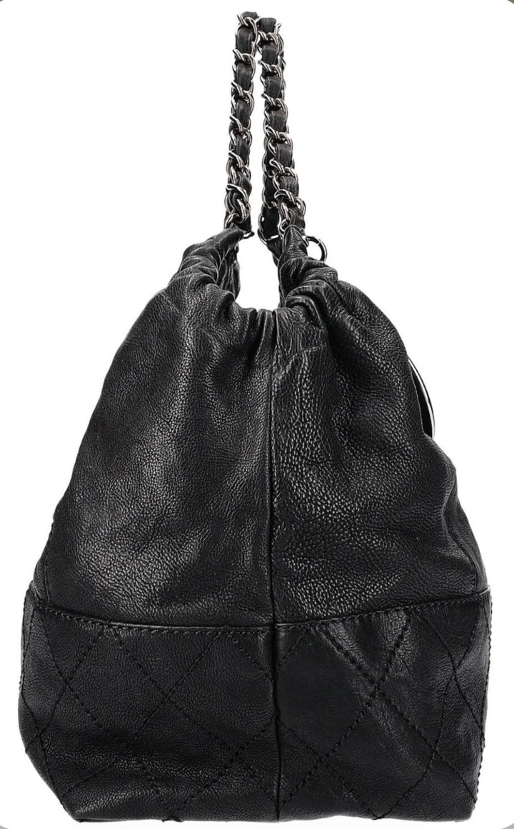 CHANEL COCO CABAS LAMBSKIN LEATHER SHOULDER BAG