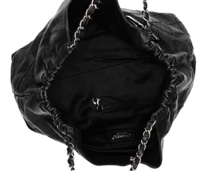 CHANEL COCO CABAS LAMBSKIN LEATHER SHOULDER BAG