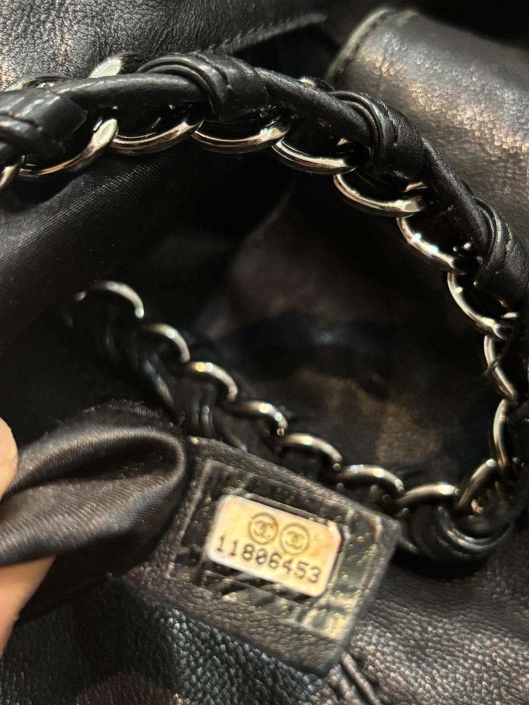 CHANEL COCO CABAS LAMBSKIN LEATHER SHOULDER BAG