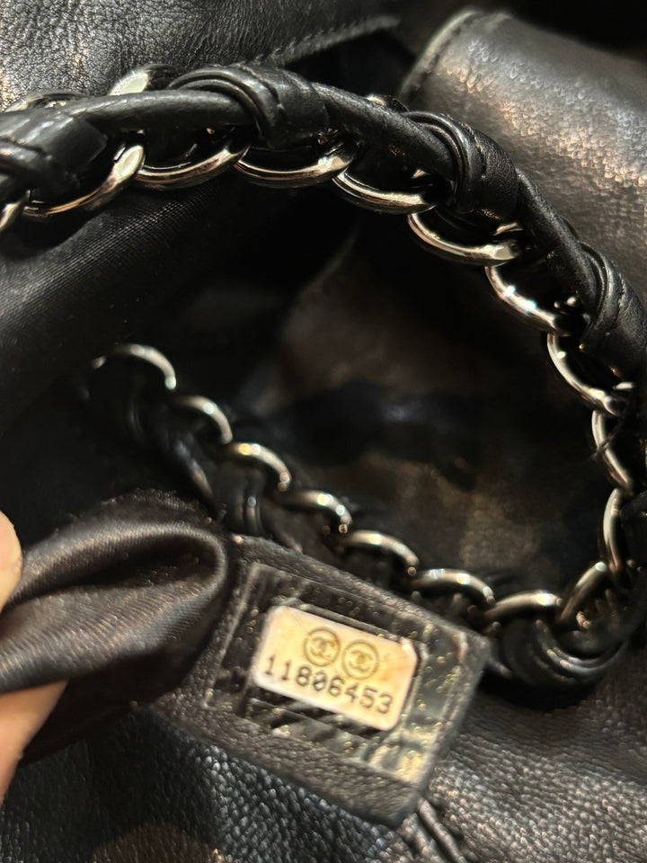 CHANEL COCO CABAS LAMBSKIN LEATHER SHOULDER BAG