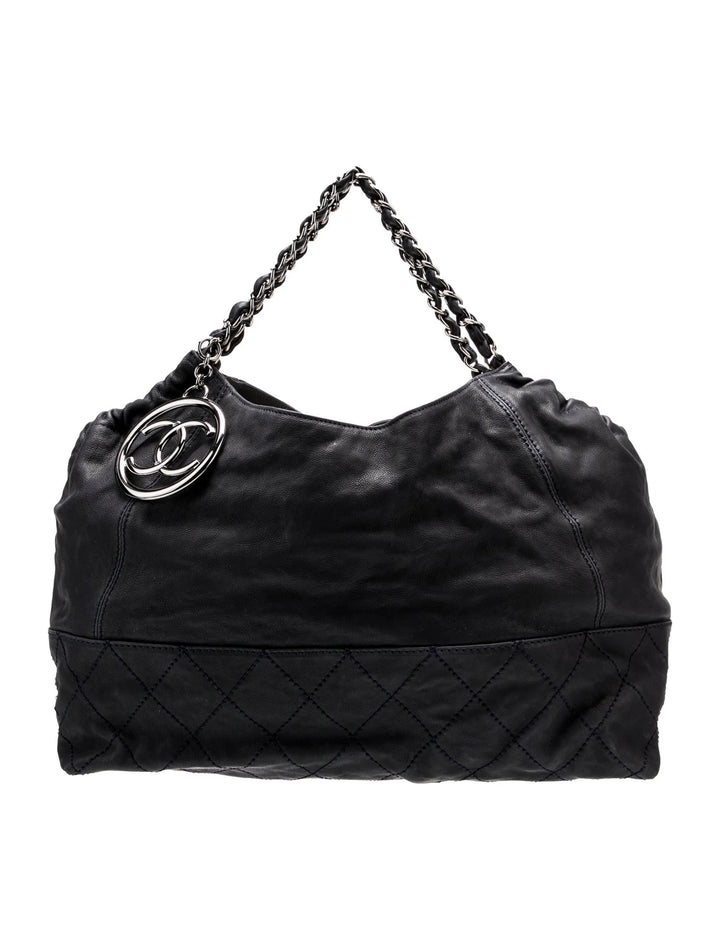 CHANEL COCO CABAS LAMBSKIN LEATHER SHOULDER BAG