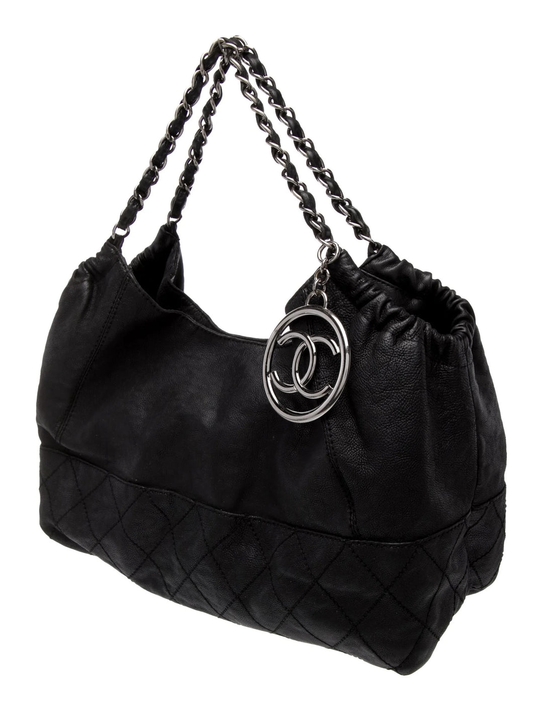 CHANEL COCO CABAS LAMBSKIN LEATHER SHOULDER BAG