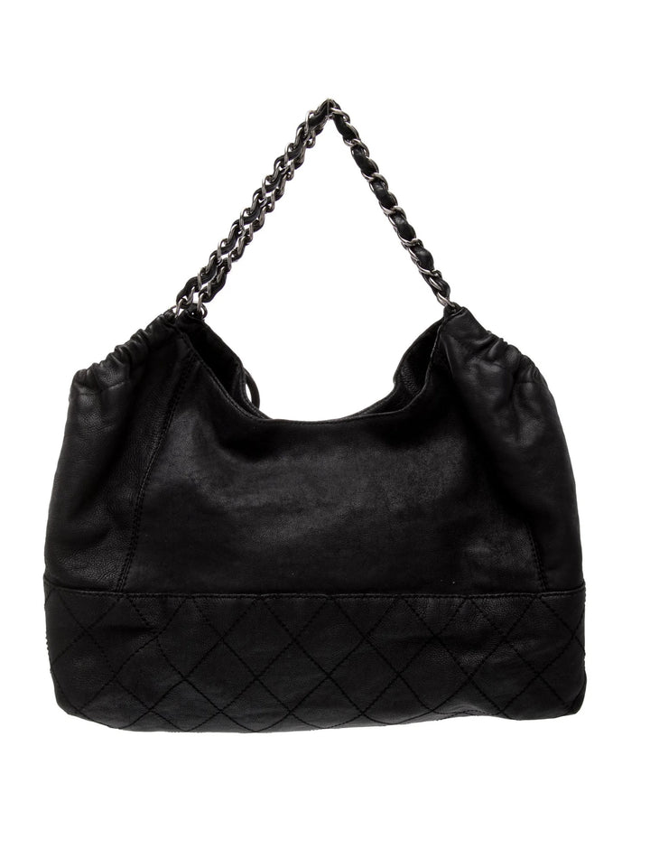 CHANEL COCO CABAS LAMBSKIN LEATHER SHOULDER BAG