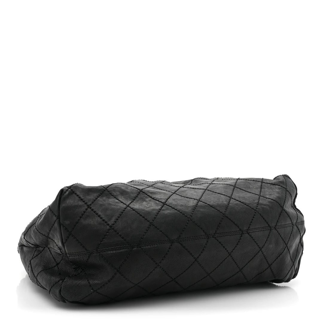 CHANEL COCO CABAS LAMBSKIN LEATHER SHOULDER BAG