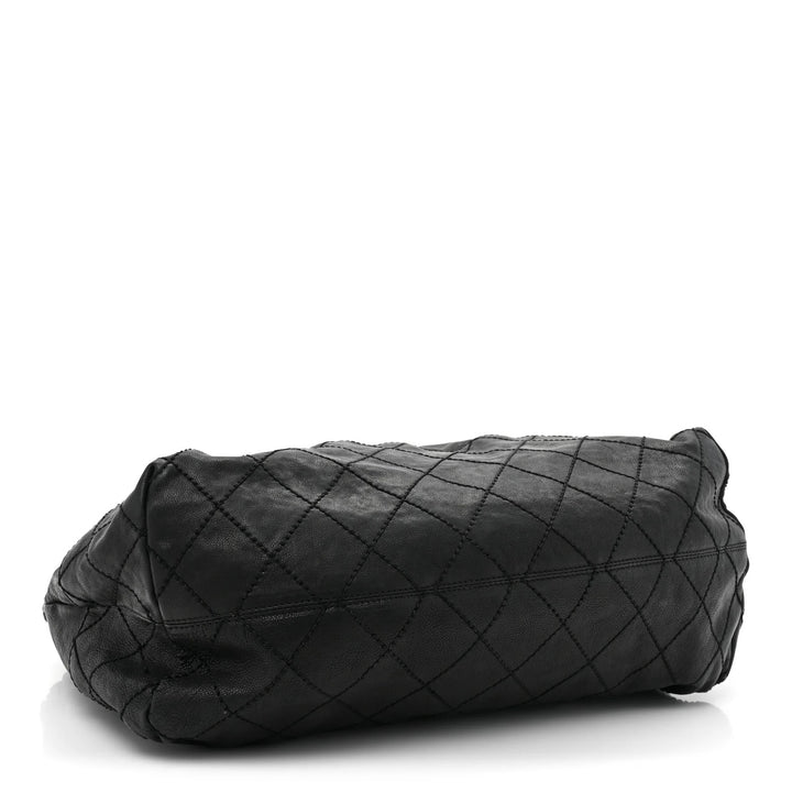 CHANEL COCO CABAS LAMBSKIN LEATHER SHOULDER BAG