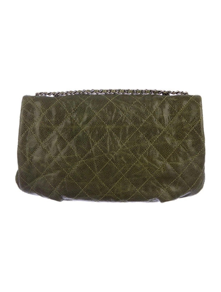 CHANEL VINTAGE CAVIAR CRUMPLED LEATHER MED CC CRAVE FLAP BAG