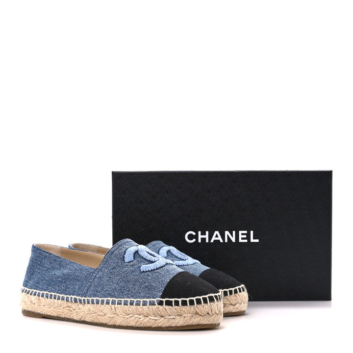 CHANEL CC DENIM ESPADRILLES