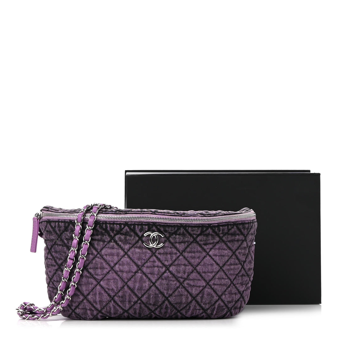 CHANEL DENIM QUILTED DENIMPRESSION WAIST BAG