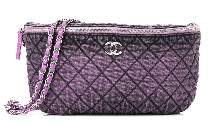 CHANEL DENIM QUILTED DENIMPRESSION WAIST BAG
