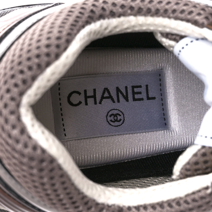 CHANEL FABRIC LAMINATED CALFSKIN CC SNEAKERS