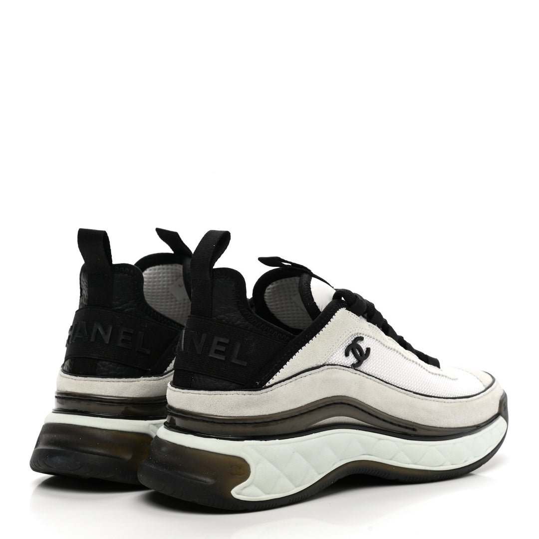 CHANEL FABRIC SUEDE CALFSKIN CC SNEAKERS