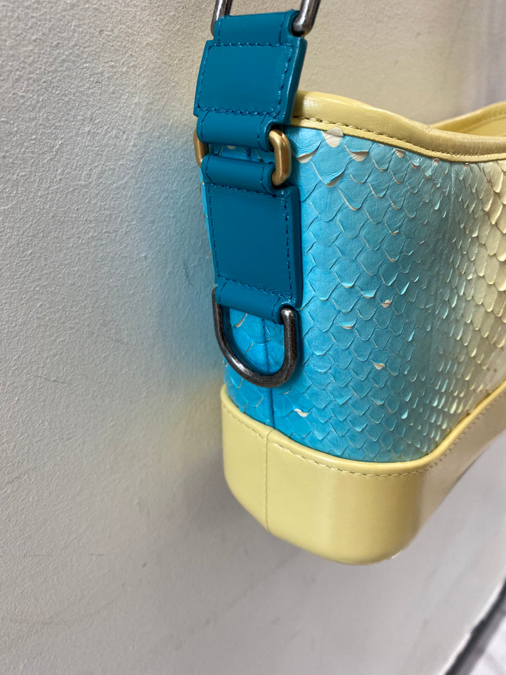 CHANEL CC PYTHON GABRIELLE HOBO BAG IN YELLOW MULTICOLOR
