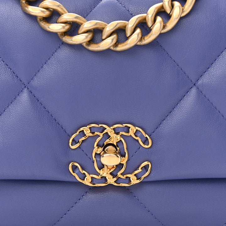 CHANEL GOATSKIN QUILTED LARGE CHANEL 19 FLAP BAG