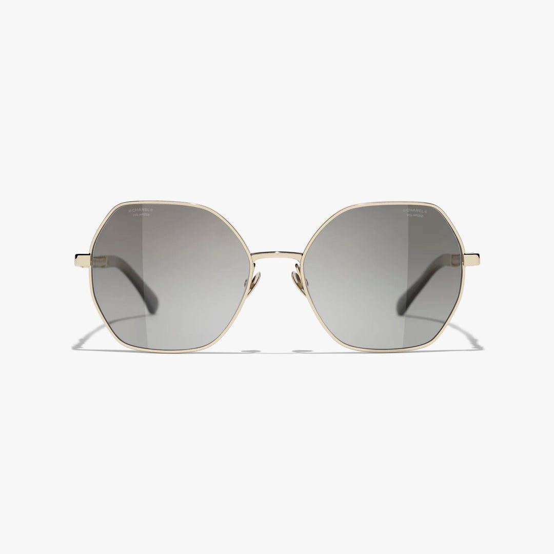CHANEL GOLD &amp; BLACK SQUARE SUNGLASSES