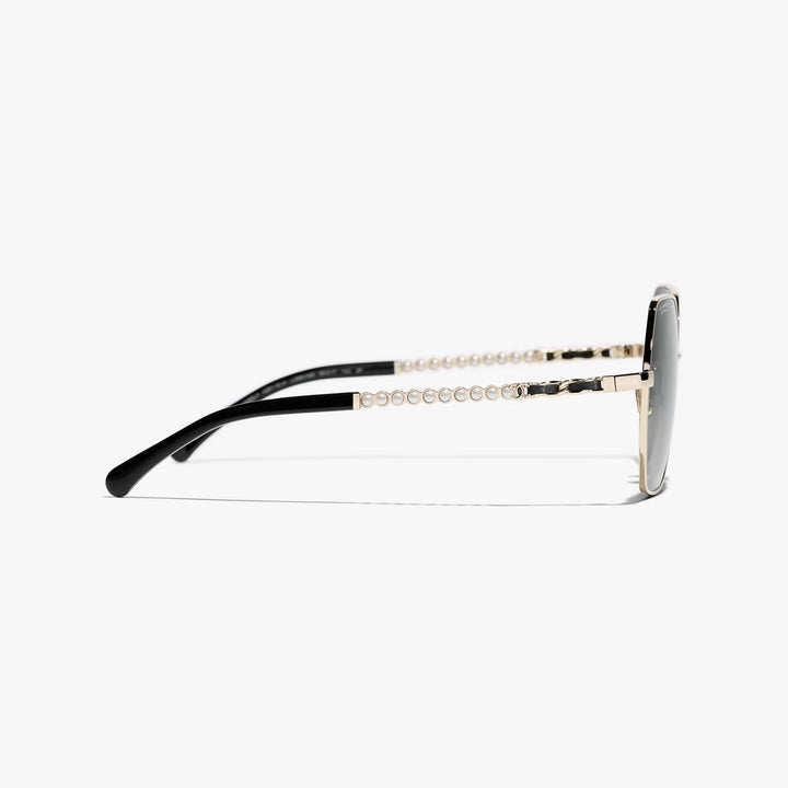 CHANEL GOLD &amp; BLACK SQUARE SUNGLASSES