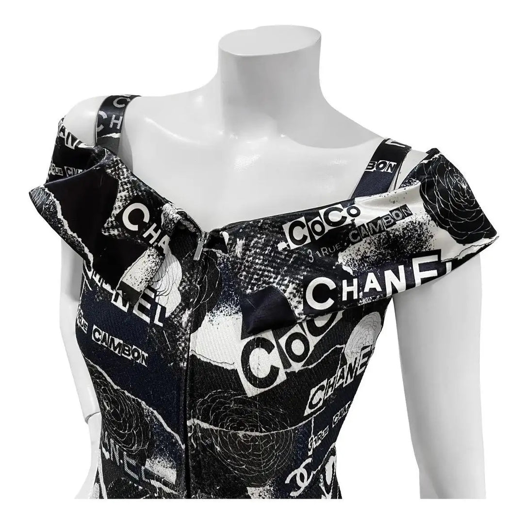 CHANEL CC LOGO CAMELLIA PRINTED JUMPSUIT