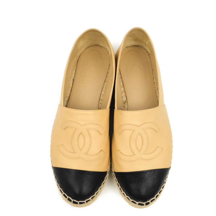 CHANEL CC LAMBSKIN ESPADRILLES