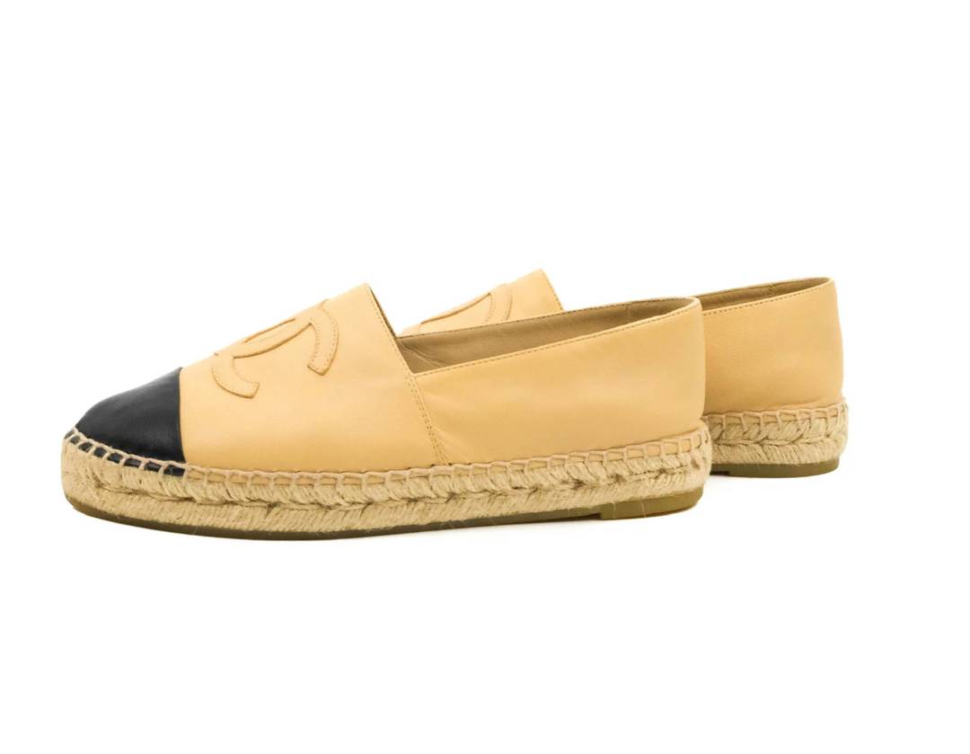 CHANEL CC LAMBSKIN ESPADRILLES