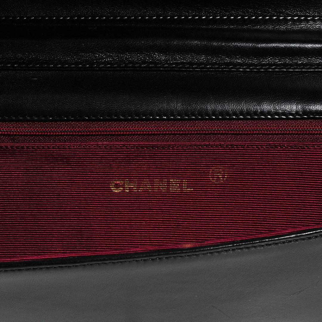 CHANEL LAMBSKIN LEATHER HALF MOON SHOULDER BAG