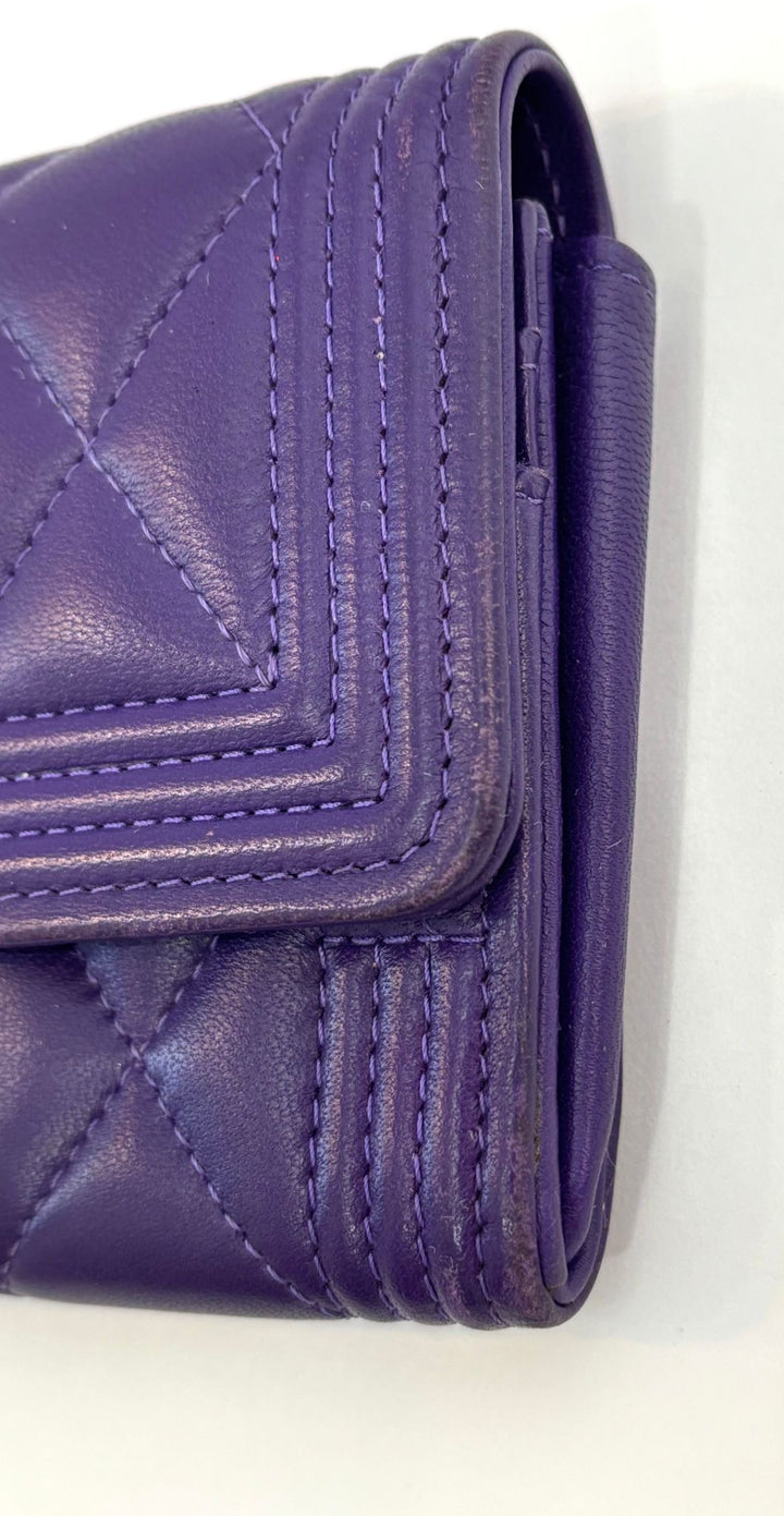 CHANEL QUILTED LAMBSKIN LEATHER LE BOY WALLET