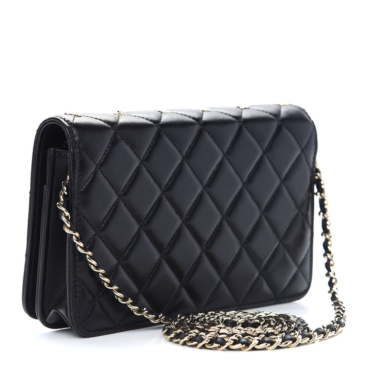 CHANEL CC TIMELESS QUILTED LAMBSKIN LUCKY CHARMS WALLET ON A CHAIN