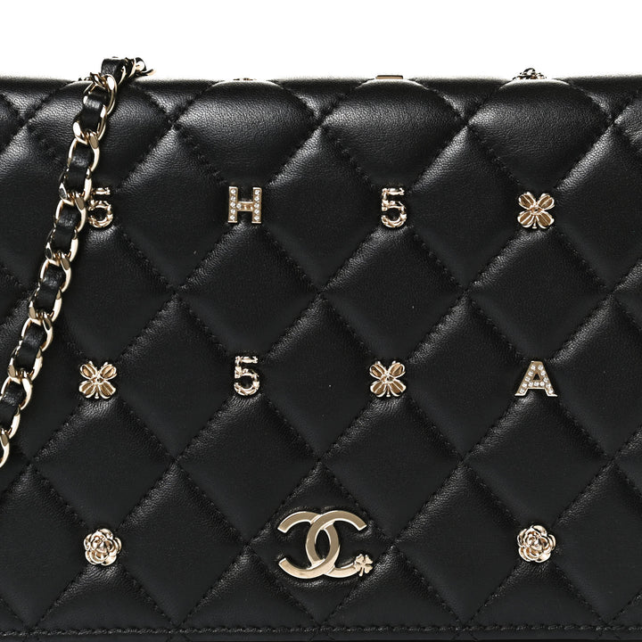 CHANEL CC TIMELESS QUILTED LAMBSKIN LUCKY CHARMS WALLET ON A CHAIN