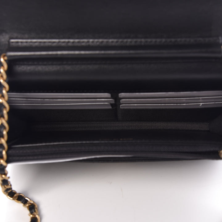 CHANEL QUILTED LAMBSKIN ALL ABOUT CHANEL WALLET ON A CHAIN