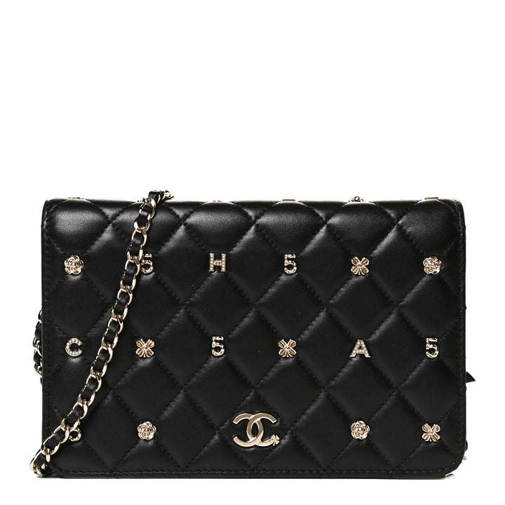 CHANEL QUILTED LAMBSKIN ALL ABOUT CHANEL WALLET ON A CHAIN