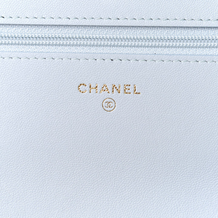 CHANEL QUILTED LAMBSKIN CHANEL 19 WALLET ON A CHAIN