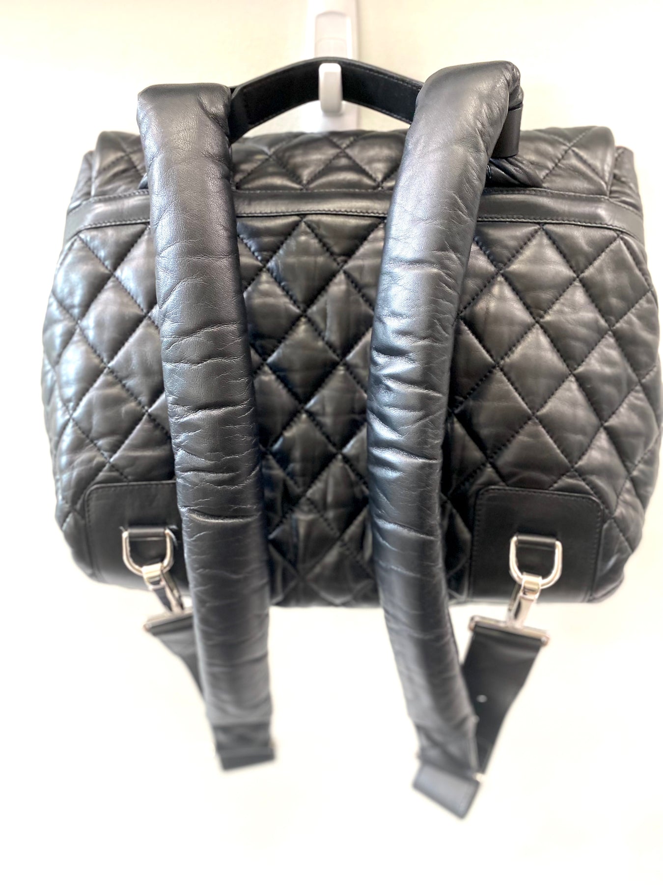 CHANEL Nylon Quilted Coco Cocoon Backpack Black 328493