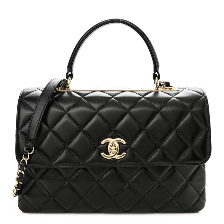 CHANEL QUILTED LAMBSKIN MEDIUM TRENDY CC HANDLE FLAP BAG