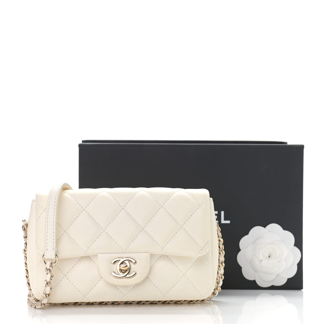 CHANEL QUILTED LAMBSKIN MY PRECIOUS MINI FLAP BAG