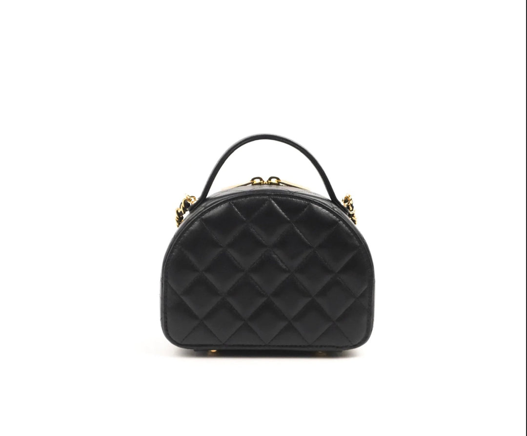 CHANEL QUILTED LAMBSKIN SMALL CHIC RIVIERA TOP HANDLE BAG