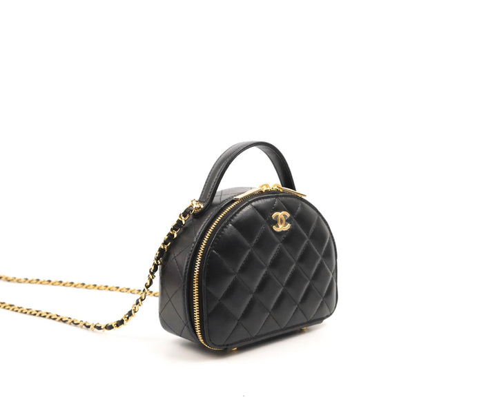 CHANEL QUILTED LAMBSKIN SMALL CHIC RIVIERA TOP HANDLE BAG