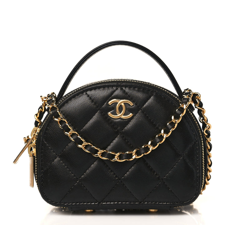 CHANEL QUILTED LAMBSKIN SMALL CHIC RIVIERA TOP HANDLE BAG