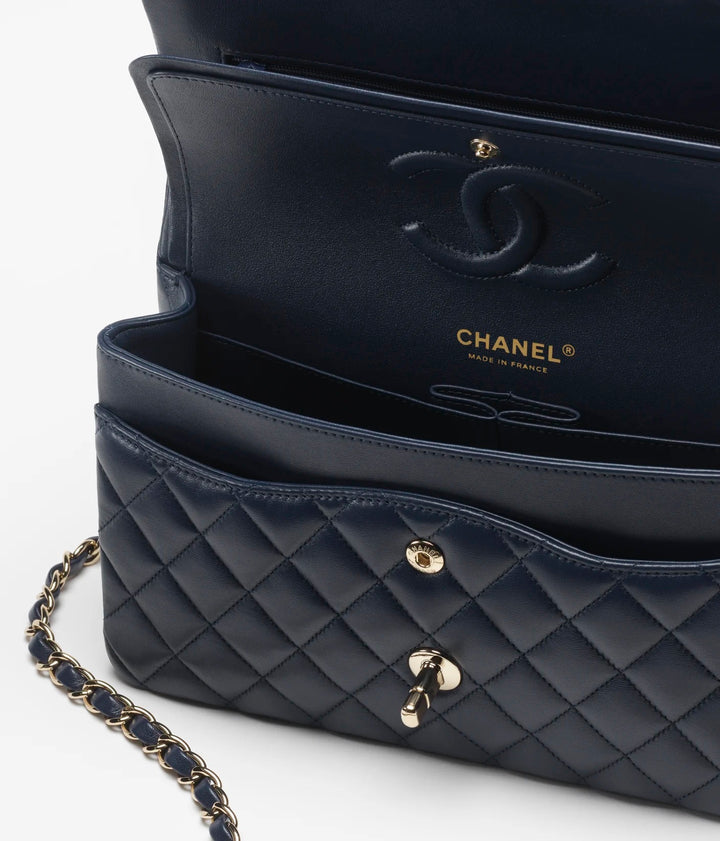 CHANEL QUILTED LAMBSKIN SMALL DOUBLE FLAP SHOULDER BAG