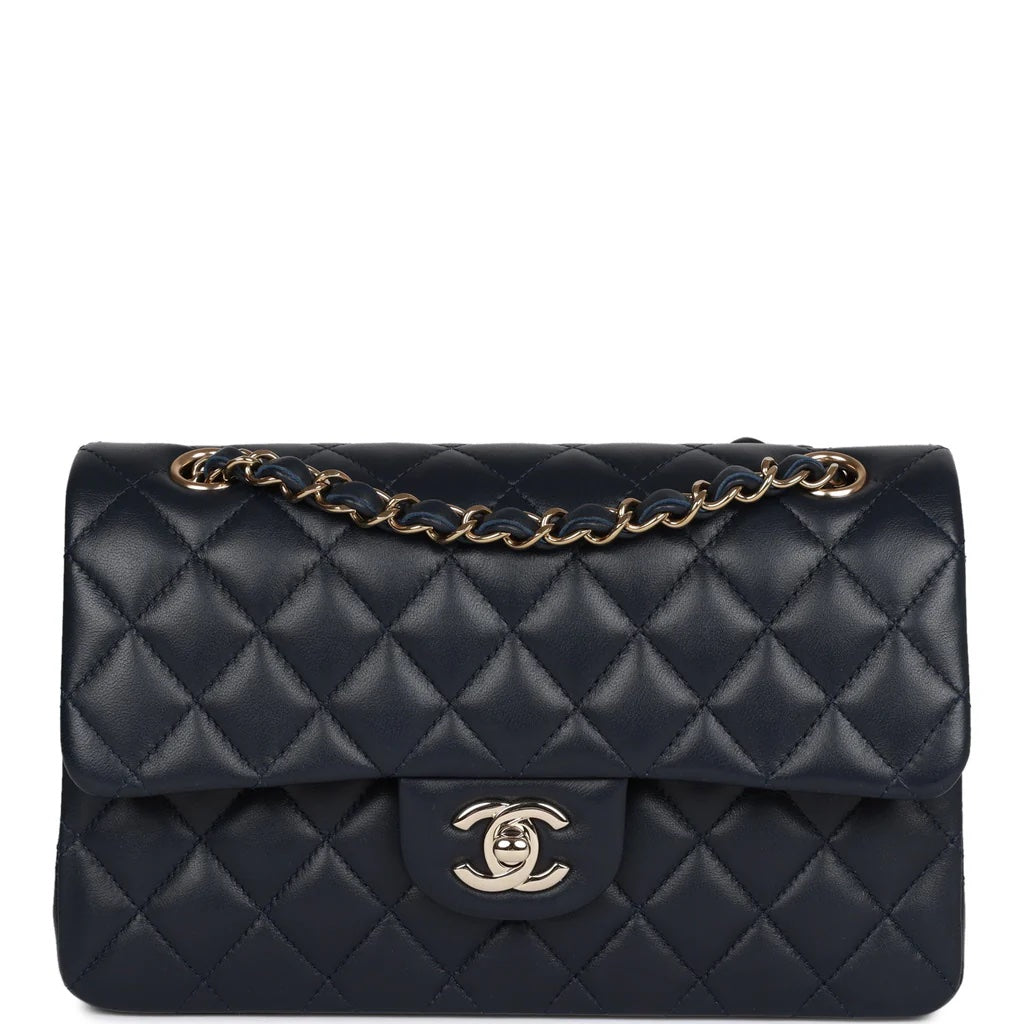 CHANEL QUILTED LAMBSKIN SMALL DOUBLE FLAP SHOULDER BAG
