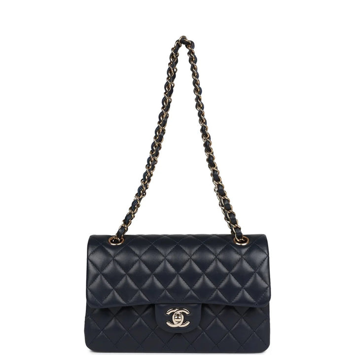 CHANEL QUILTED LAMBSKIN SMALL DOUBLE FLAP SHOULDER BAG