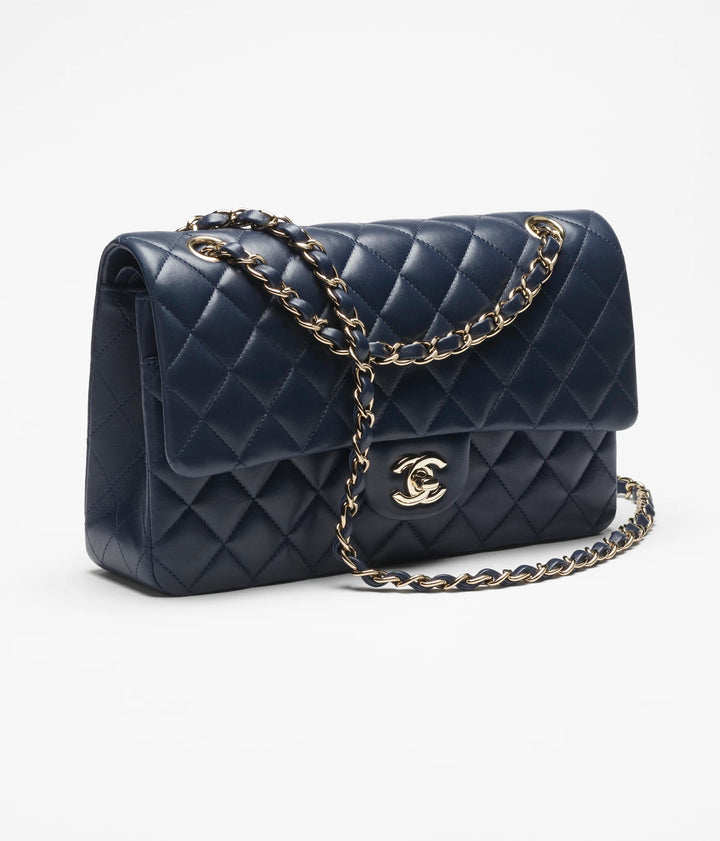 CHANEL QUILTED LAMBSKIN SMALL DOUBLE FLAP SHOULDER BAG
