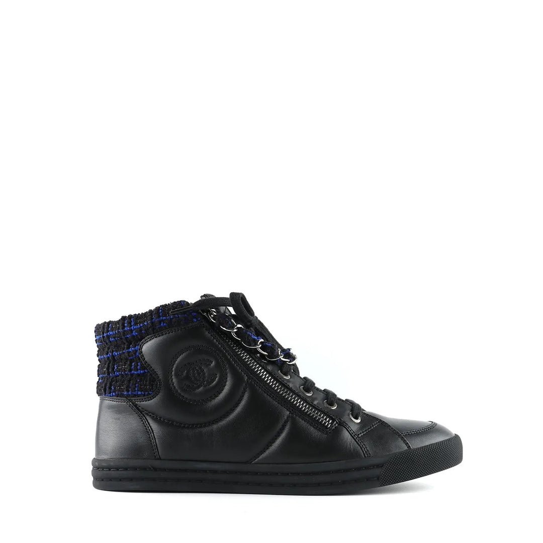 black high top chanel sneakers