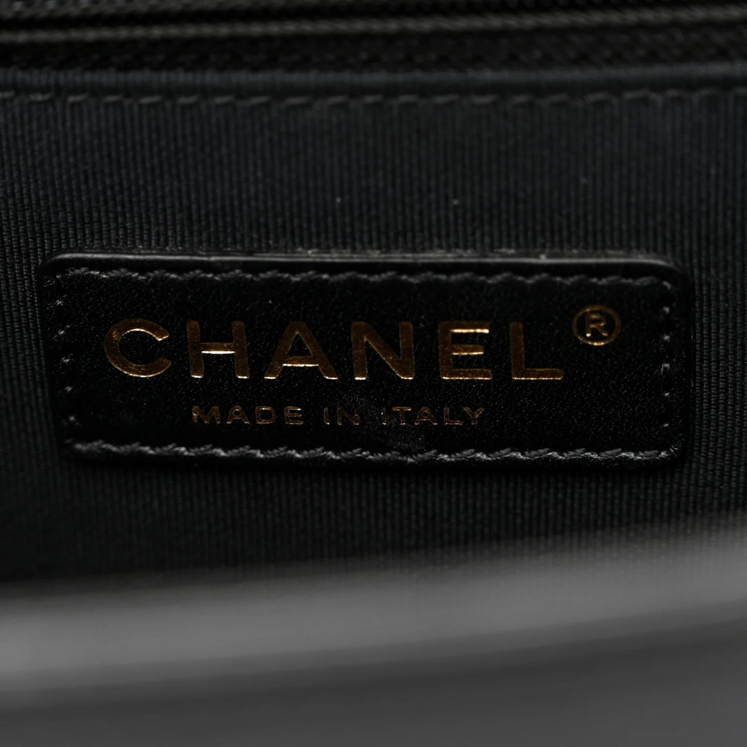 CHANEL LAMBSKIN QUILTED LARGE BOY FLAP BAG