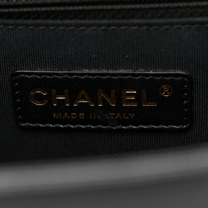 CHANEL LAMBSKIN QUILTED LARGE BOY FLAP BAG